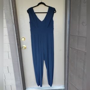 Velvet by Graham and Spencer Navy Blue Sleeveless Jumpsuit